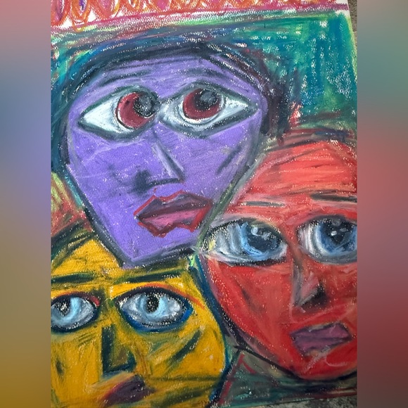 misc faces oil pastels 123 - Picture 2 of 2